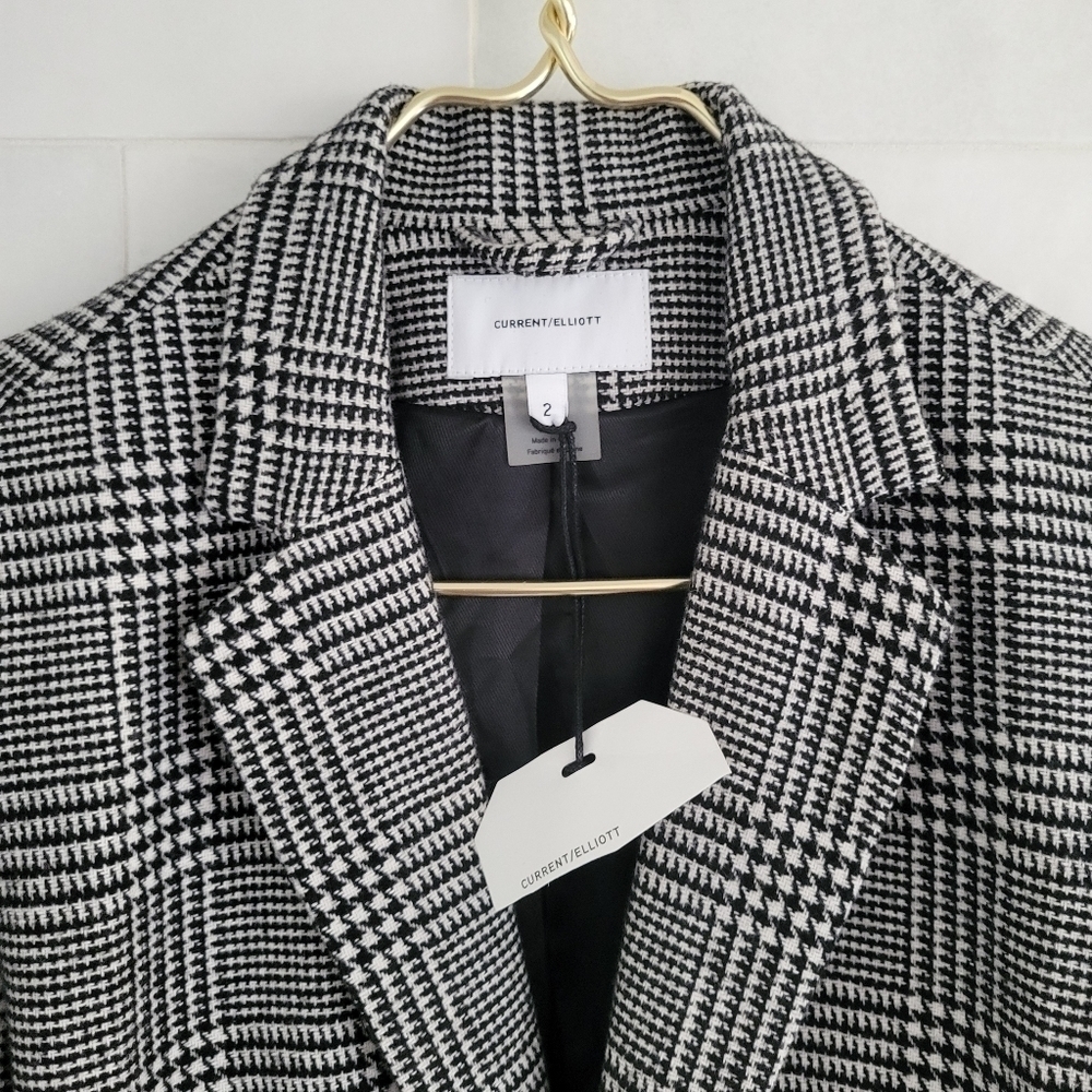 NWT Current/Elliott Calla Blazer Jacket Black Whi… - image 4